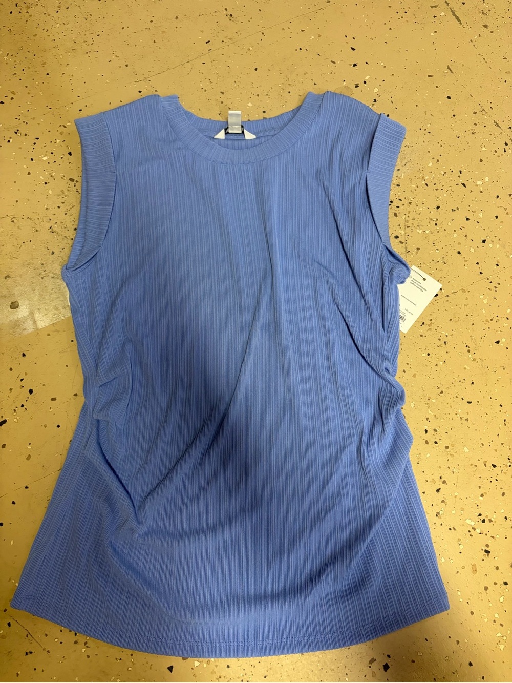 Nine West Ribbed Short Sleeve Top in Light Periwinkle